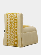 House of Capricorn Handmade Inês Yellow Cotton Linen Slipper Chair