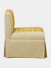 House of Capricorn Handmade Inês Yellow Cotton Linen Slipper Chair