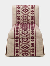 House of Capricorn Handmade Inês Bordeaux Cotton Linen Slipper Chair