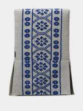 House of Capricorn Handmade Inês Blue Cotton Linen Slipper Chair