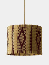 House of Capricorn Handmade Coruche Natural and Bordeaux Reed Ceiling Lamp