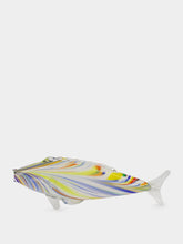 All Origine Yellow and Lilac Glass Fish Sculpture