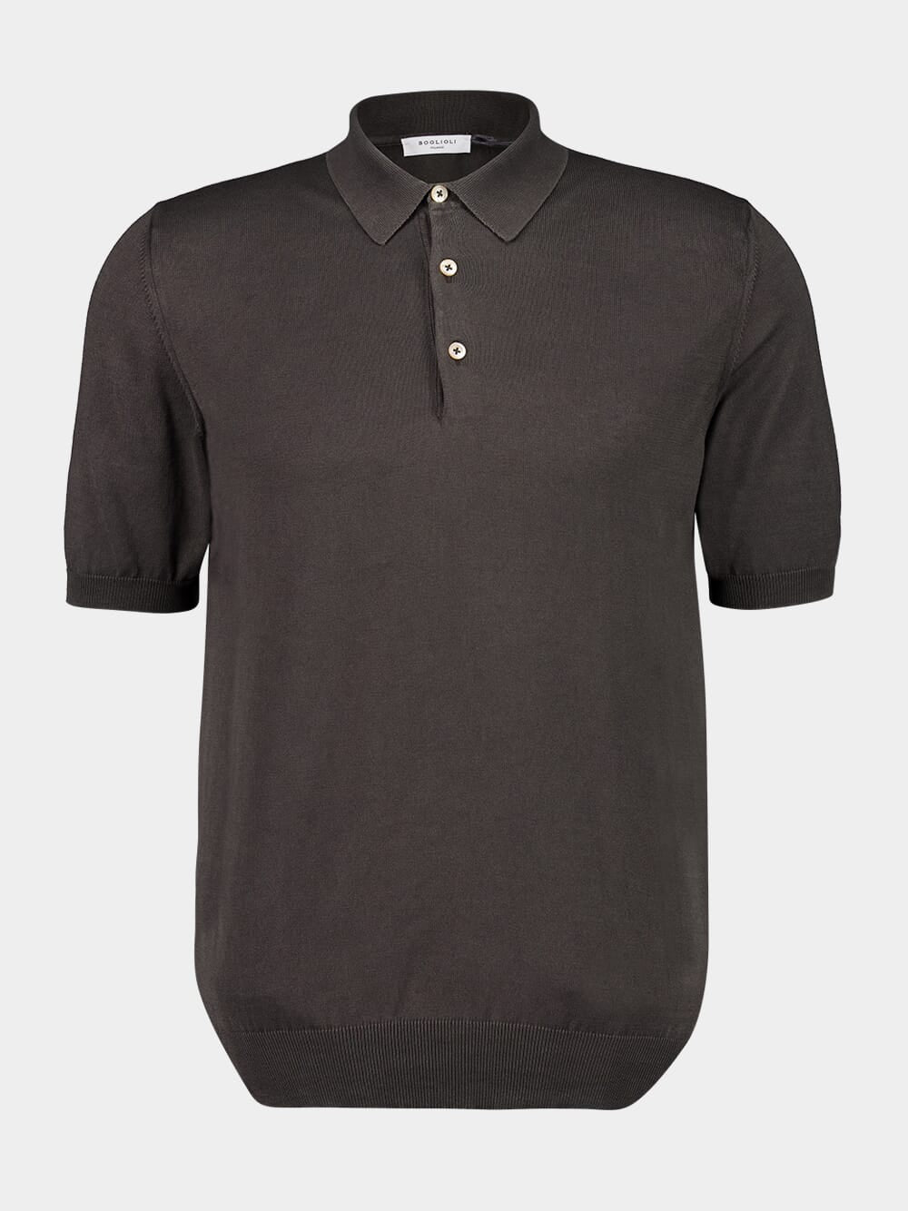 Dark Grey Regular Fit Cotton Polo