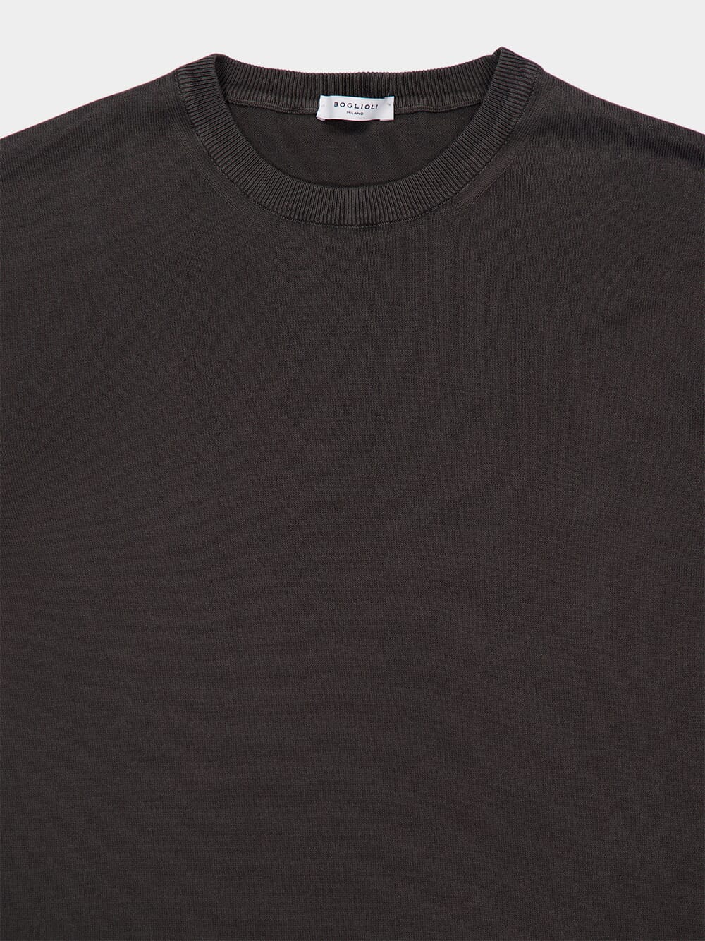 Charcoal Green Cotton Crew-Neck Jumper