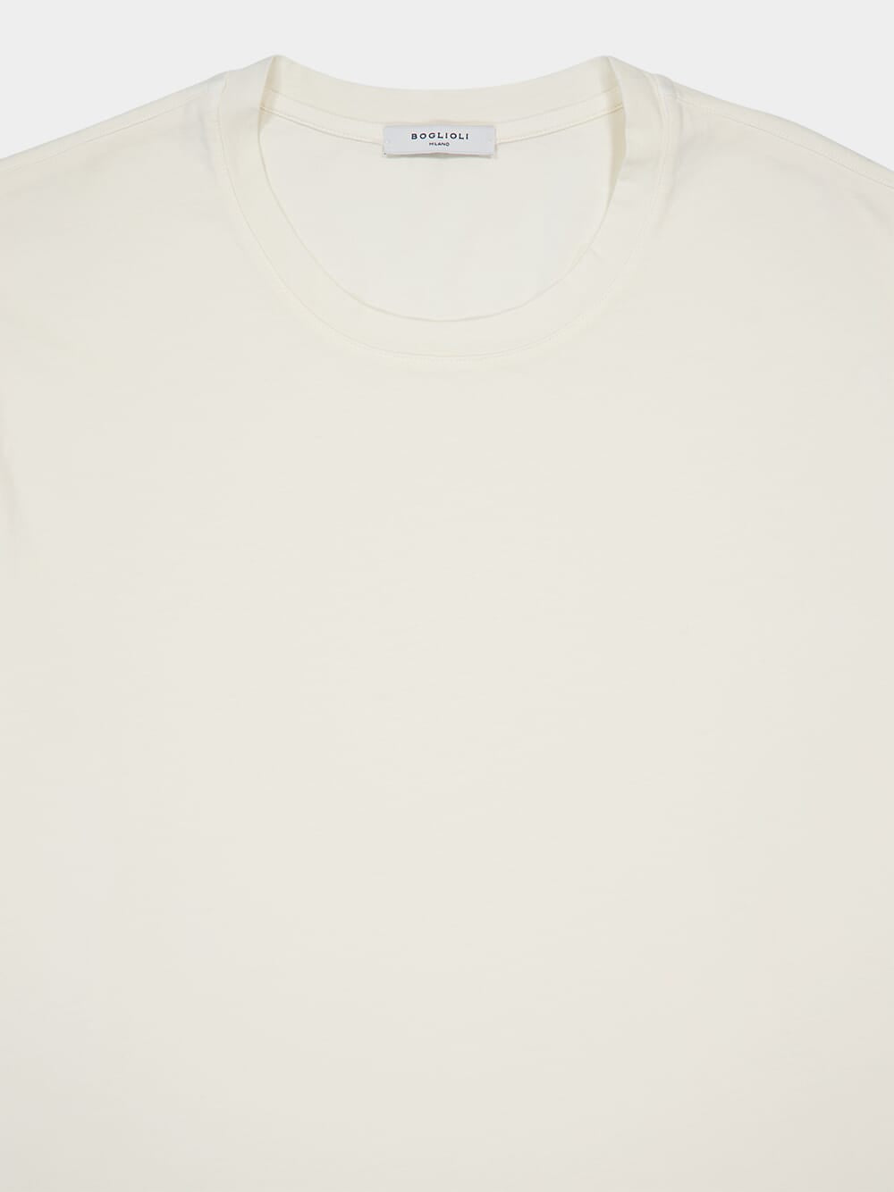 White Cotton Crew Neck T-Shirt