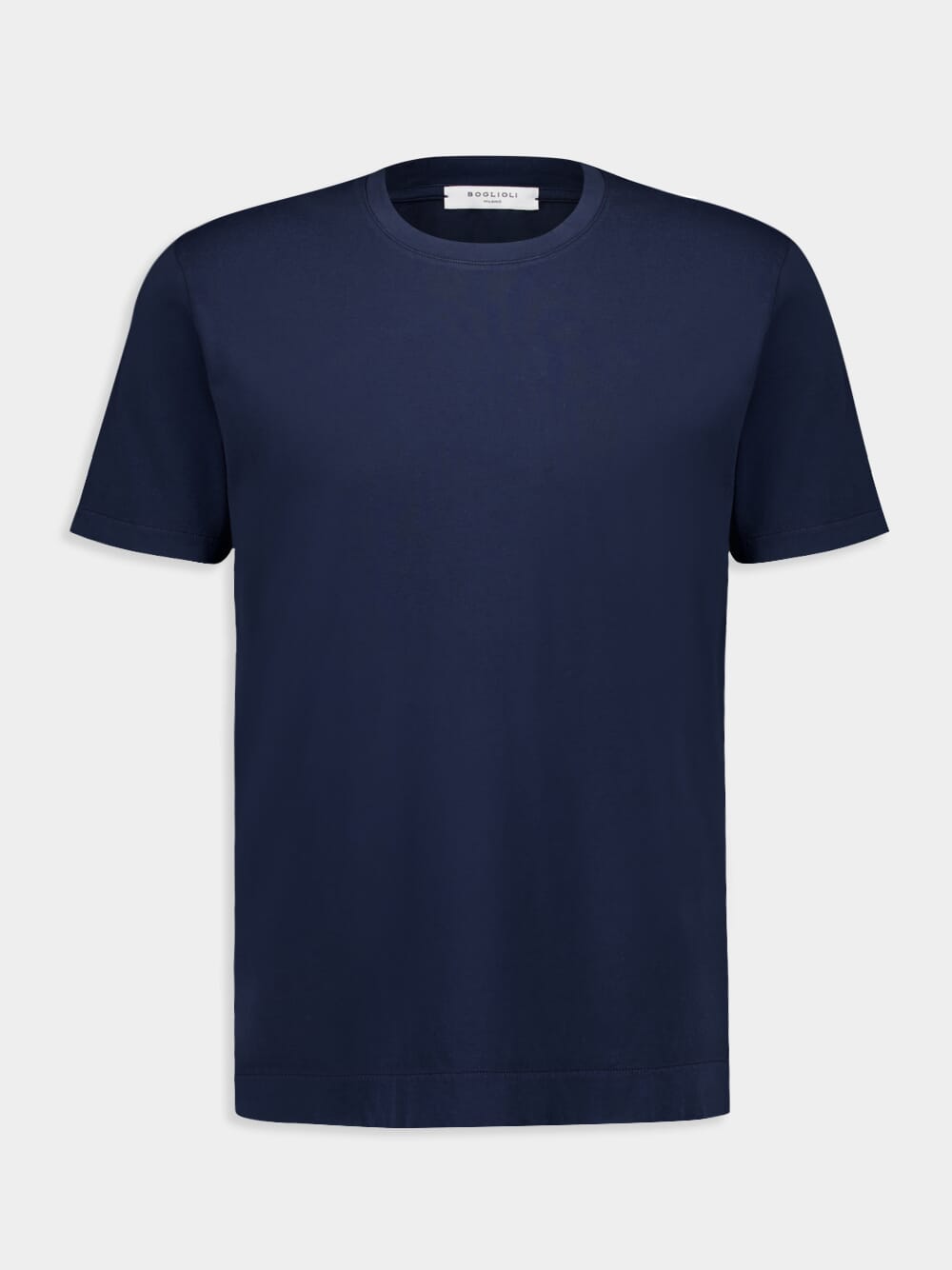 Dark Blue Cotton Crew Neck T-shirt