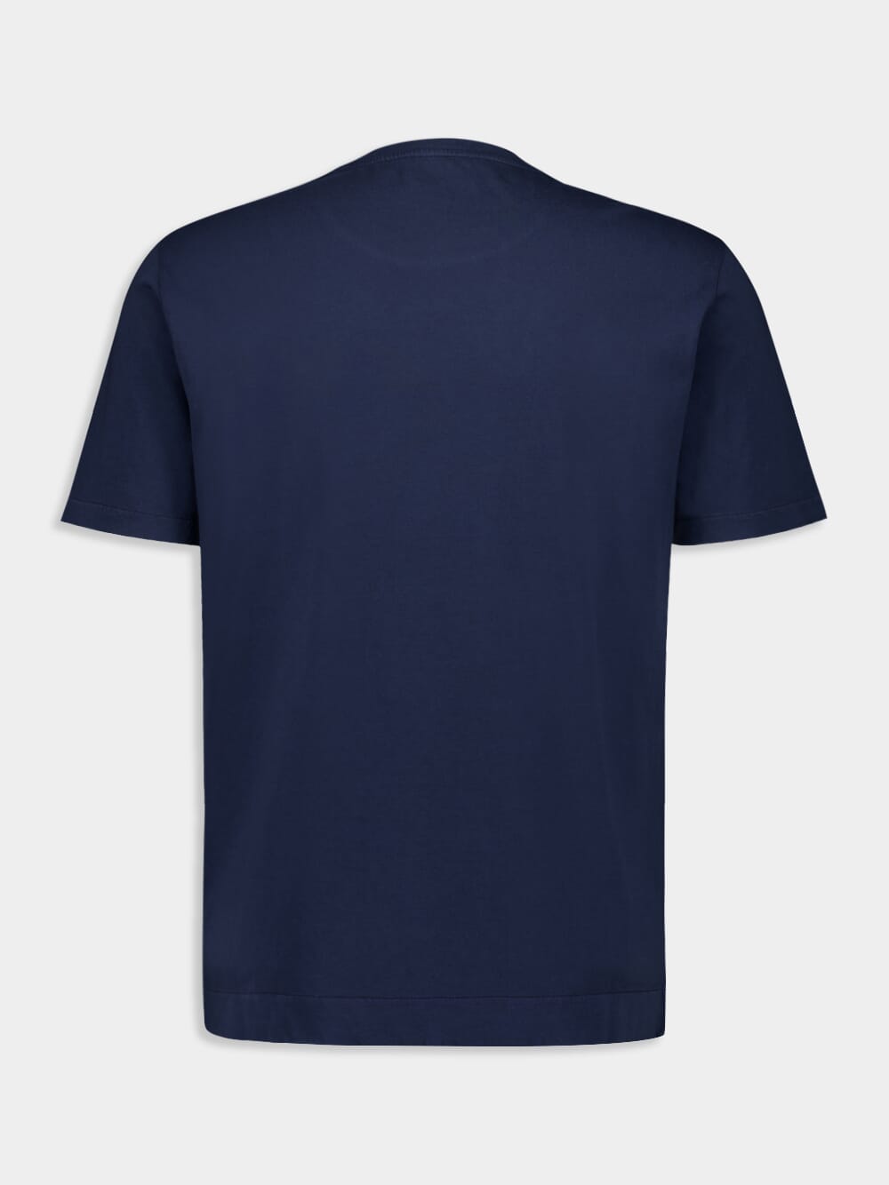 Dark Blue Cotton Crew Neck T-shirt