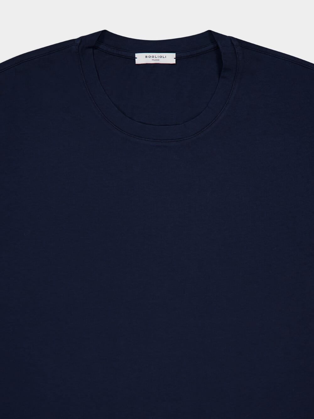 Dark Blue Cotton Crew Neck T-shirt