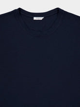 Boglioli Navy Blue Cotton Linen Crew Neck T-Shirt