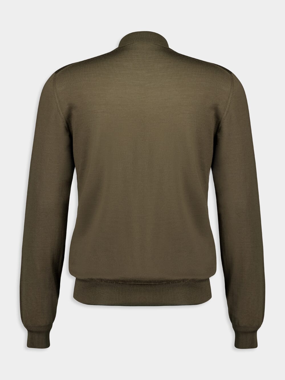 Khaki Green Virgin Wool Turtleneck Sweater