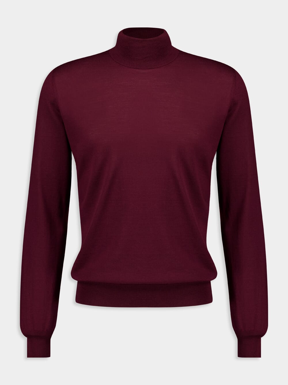 Burgundy Virgin Wool Turtleneck Sweater