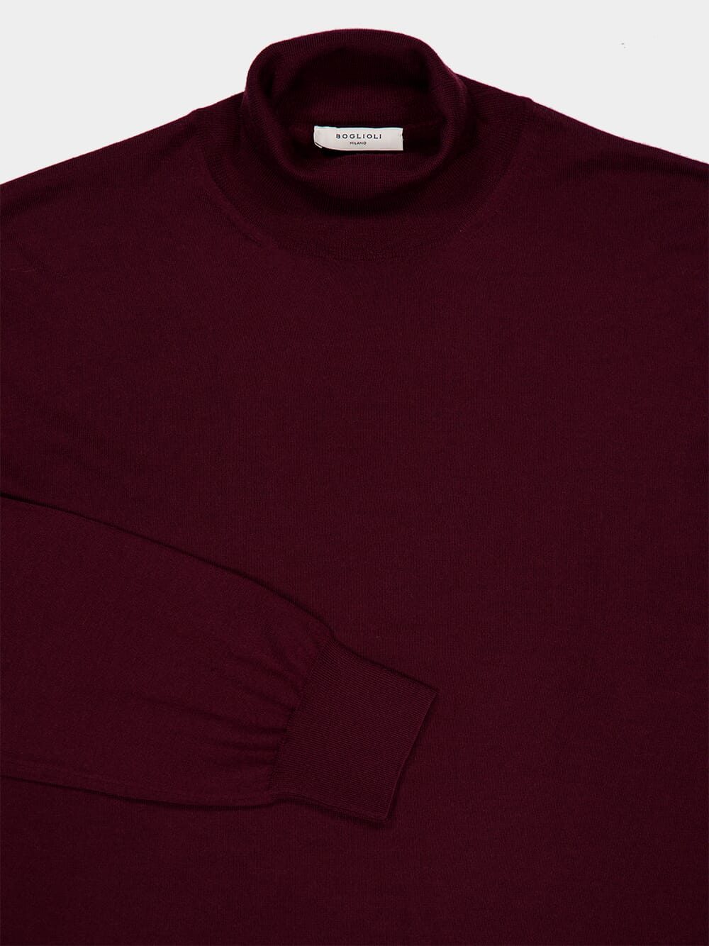 Burgundy Virgin Wool Turtleneck Sweater