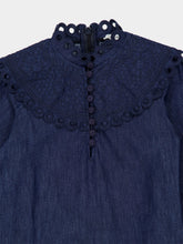 Zimmermann Ink Blue Mahon Broderie Denim Mini Dress