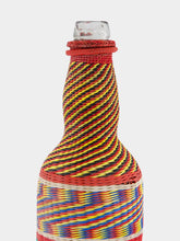 All Origine Red and Turquoise Woven Glass Flask