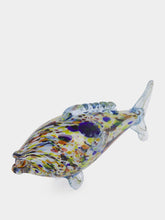 All Origine Yellow and Purple Glass Fish Sculpture
