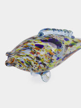 All Origine Yellow and Purple Glass Fish Sculpture