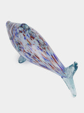 All Origine Blue and Violet Glass Fish Sculpture