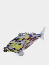 All Origine Yellow and Purple Glass Fish Sculpture
