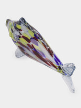 All Origine Yellow and Purple Glass Fish Sculpture
