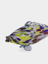 All Origine Yellow and Purple Glass Fish Sculpture