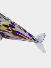 All Origine Yellow and Purple Glass Fish Sculpture