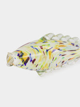All Origine Yellow and Violet Glass Fish Sculpture