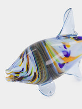 All Origine Blue and Yellow Glass Fish Sculpture