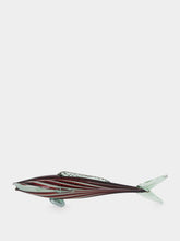 All Origine Burgundy and White Glass Fish Sculpture
