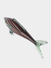 All Origine Burgundy and White Glass Fish Sculpture
