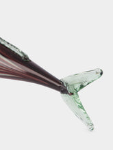 All Origine Burgundy and White Glass Fish Sculpture