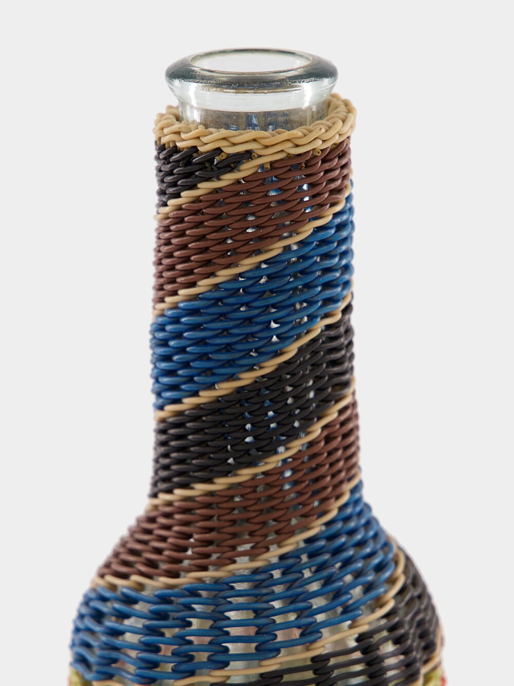 Spiral Pattern Woven Glass Flask