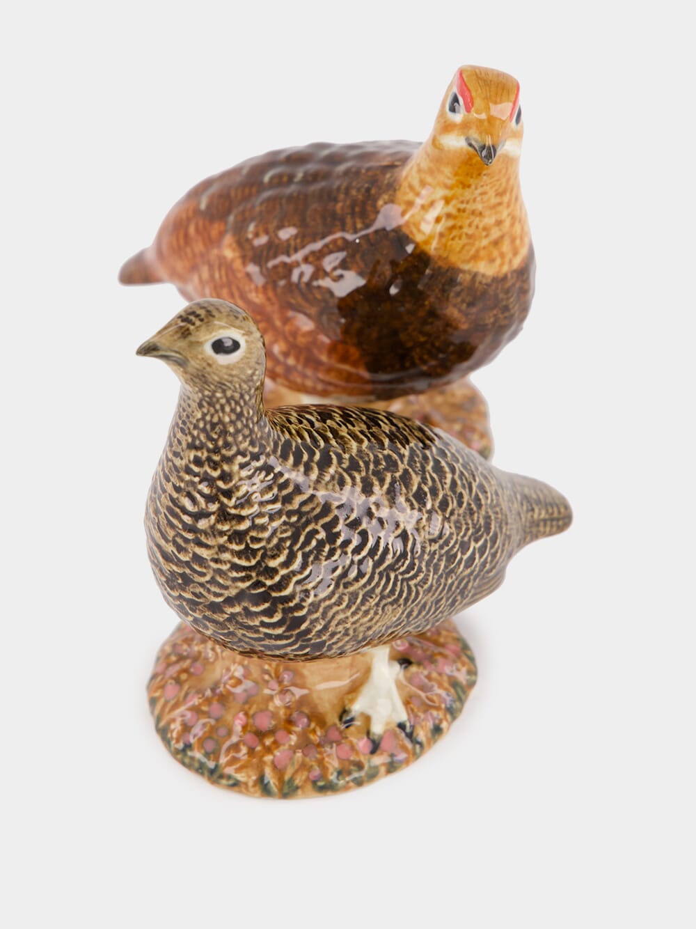 Set of 2 Handpainted Red Grouse Figures