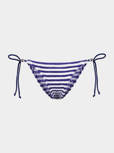 Bond-Eye Navy and White Beaded Tie-Side Bikini Brief