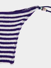 Bond-Eye Navy and White Beaded Tie-Side Bikini Brief