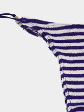 Bond-Eye Navy and White Beaded Tie-Side Bikini Brief