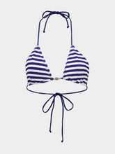 Bond-Eye Navy and White Beaded Ingrid Triangle