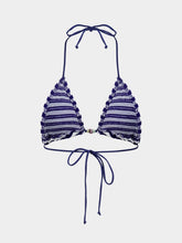 Bond-Eye Navy and White Beaded Ingrid Triangle