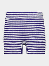 Bond-Eye Navy and White Crinkle Dom Mini Shorts