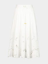Zimmermann Ivory Mahon Embroidered Midi Skirt