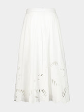 Zimmermann Ivory Mahon Embroidered Midi Skirt