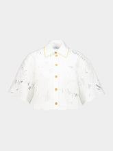 Zimmermann Ivory Mahon Embroidered Crop Shirt