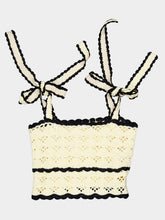 Zimmermann Cream and Black Aster Crochet Cotton Cami Top