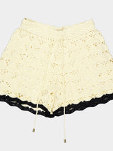 Zimmermann Cream and Black Aster Crochet Shorts