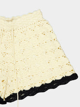 Zimmermann Cream and Black Aster Crochet Shorts