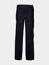 Zimmermann Night Sky Draped Flared Denim Trousers