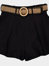 Zimmermann Black High-Waisted Linen Shorts