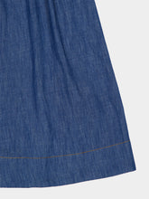 Zimmermann Railway Blue Echo Cotton Denim Midi Skirt