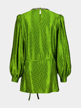 Valentino Garavani Avocado Silk-Linen Jacquard Mini Dress