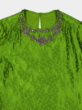 Valentino Garavani Avocado Silk-Linen Jacquard Mini Dress
