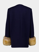 Valentino Garavani Navy Wool Tweed Caban Jacket
